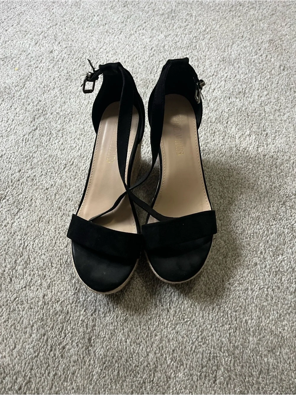Women’s Black Ankle-Strap Platform Sandals